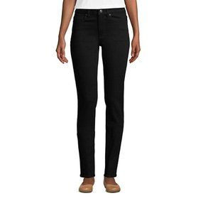 Land's End Mid Rise Straight Jean, Black, Size 8